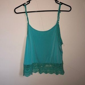 Blue crop top with cute design